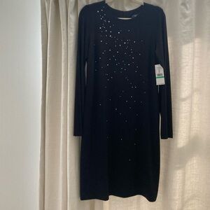 Karen Kane Sparkle Black Long Sleeved Dress